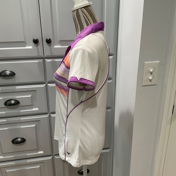 Calloway Woman's Purple and White Golf Shirt, Opti-Dri, Size M - Picture 3 of 11